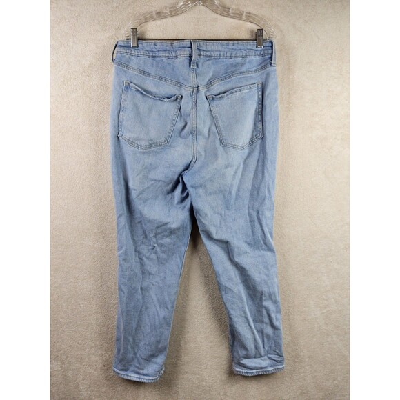 Old Navy High Rise OG Straight Denim Distressed Jeans Size 16 - Picture 3 of 4